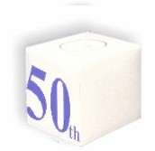 50th Birthday candle as a personalised keepsake Birthday present or gift.