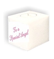 Special Angel candle picture on one side  your message to the back