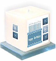 Send a pretty personalised birthday candle. Birthday card candle with your own message and choice of design.